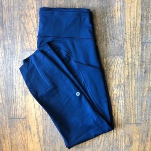 Lululemon Fast and Free High Rise Crop - navy 8